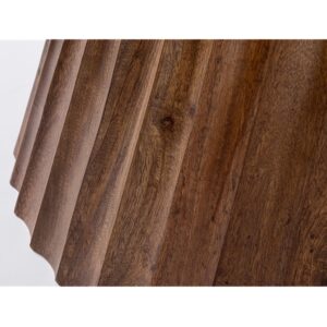 ORISSA NAT Mesa de comedor redonda diseño vintage 120 madera de mango base cónica tallada