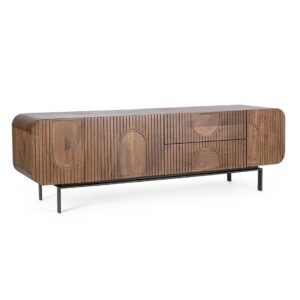 ORISSA NAT Mueble de televisión diseño moderno 172 madera de mango puertas talladas