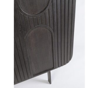 ORISSA NEGRO Aparador diseño moderno 180 madera de mango puertas talladas