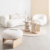 TECLA Sillón diseño moderno tapizado blanco efecto bouclé