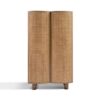 VERONA Armario de diseño rústico moderno 100 madera y ratán natural puertas curvadas