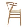 10870 Silla diseño vintage inspiración Hans Wegner madera de haya y asiento de cuerda