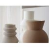 34N23483 Set de 3 jarrones VOLUMEN cerámica mate blanco, topo y terracota
