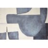 34SI23964 Cuadro abstracto PERSPECTIVA EN AZUL N.2 100x100 pintado a mano con cristal y marco color madera