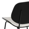 609459 Silla diseño vintage metal negro con respaldo y asiento en madera tapizada blanco