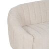 610226 Sofá de diseño vintage 146 formas redondeadas tapizado blanco costuras verticales