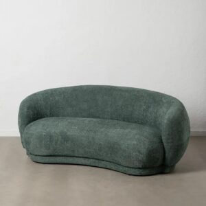 610230 Sofá de gran tamaño diseño moderno vintage 191 formas redondeadas tapizado verde con textura