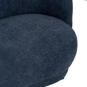 610231 Sofá de gran tamaño diseño moderno vintage 191 formas redondeadas tapizado azul con textura