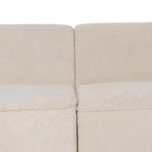 610232 Sofá de 2 piezas gran tamaño diseño moderno 300 formas redondeadas tapizado beige