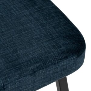 610339 Silla de diseño moderno acero negro y tapizado azul