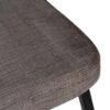 610347 Taburete alto de diseño moderno acero negro y tapizado gris
