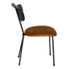 610354 Silla de diseño moderno vintage acero negro, respaldo madera y asiento mostaza