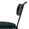 610355 Silla de diseño moderno vintage acero negro, respaldo madera y asiento verde