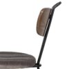 610358 Silla de diseño moderno vintage acero negro, respaldo madera y asiento gris
