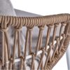 VIOLET Sillón butaca para exterior diseño moderno aluminio blanco y cuerda natural cojines en gris