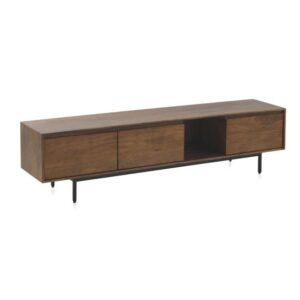 10822 Mueble de televisión diseño moderno industrial 180 madera de mango acabado natural
