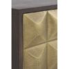 10837 Mueble de TV diseño Art Decó 170 madera wengue y puertas metal dorado con volúmenes