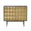 10838 Aparador diseño Art Decó 85 madera wengue y puertas metal dorado con volúmenes