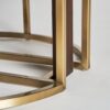 33711 Mesa de comedor redonda diseño Art Decó LEIRA 150 madera y acero dorado