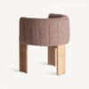 34460 Silla de diseño moderno CLUNY madera de roble y tapizado marrón