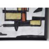 34SI24652 Cuadro abstracto LABERINTO N2 100x150 tonos ocres y marco negro