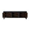 BE902 Mueble de televisión diseño vintage oriental 180 madera negro con desgastes