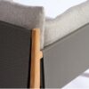 LEIA Sillón butaca para exterior diseño moderno madera de teka con tapizado gris