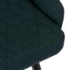 611014 Taburete alto con reposabrazos diseño vintage tapizado verde y patas hierro negro