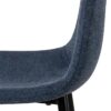 611025 Taburete alto diseño moderno patas metal negro y tapizado azul