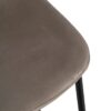 611028 Taburete alto diseño vintage metal negro y tapizado beige costuras rombos