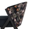 611145 Sillón de diseño Art Decó metal negro y tapizado negro con flores en la trasera