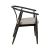 611227 Silla con reposabrazos diseño nórdico vintage madera negro y asiento tapizado
