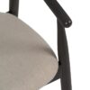 611227 Silla con reposabrazos diseño nórdico vintage madera negro y asiento tapizado