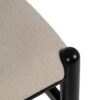 611228 Silla de diseño vintage inspiración Wishbone madera negro y asiento tapizado