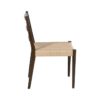 611231 Silla de diseño vintage madera marrón y asiento de fibra natural