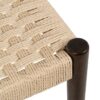 611231 Silla de diseño vintage madera marrón y asiento de fibra natural