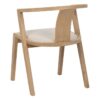 611232 Silla de diseño nórdico moderno madera acabado natural y asiento tapizado beige
