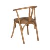 611242 Silla con reposabrazos diseño vintage madera miel con asiento de ratán