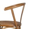 611242 Silla con reposabrazos diseño vintage madera miel con asiento de ratán