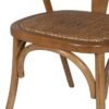 611242 Silla con reposabrazos diseño vintage madera miel con asiento de ratán