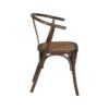 611243 Silla con reposabrazos diseño vintage madera chocolate con asiento de ratán