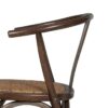 611243 Silla con reposabrazos diseño vintage madera chocolate con asiento de ratán