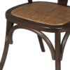 611243 Silla con reposabrazos diseño vintage madera chocolate con asiento de ratán