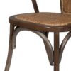 611249 Silla con reposabrazos diseño vintage madera chocolate con ratán en asiento y respaldo