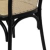 611252 Silla con reposabrazos diseño vintage madera negro con ratán natural rejilla