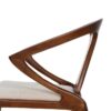 611253 Silla de diseño moderno madera de haya y asiento tapizado beige