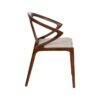 611253 Silla de diseño moderno madera de haya y asiento tapizado beige