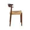 611256 Silla de diseño vintage madera marrón y asiento de cuerda trenzada