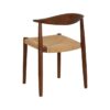 611256 Silla de diseño vintage madera marrón y asiento de cuerda trenzada