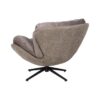 611326 Sillón giratorio de diseño moderno patas hierro negro y tapizado taupe